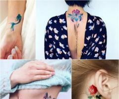 Akvarell tetoválás - a legújabb festési technika a tetoválás művészetében Virágok akvarell tetoválás vázlatok stílusában